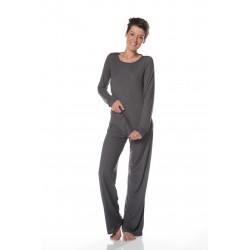 Long sleeve grey t-shirt tall woman sleepwear