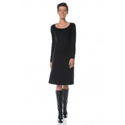 Robe noire col rond