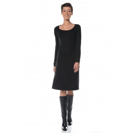 Black round neckline dress