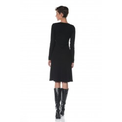 Black round neckline dress