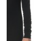 Black T-shirt with long sleeves and V neckline