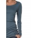 Blue T-shirt with long sleeves and round neckline