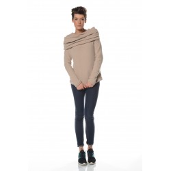 Pull beige col amovible