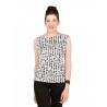 T-shirt blanc à pois noirs
