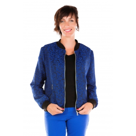 Royal Blue Lace Bomber tall woman clothes