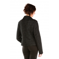 Veste de tailleur anthracite à motifs texturés noirs