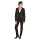 Veste de tailleur anthracite à motifs texturés noirs