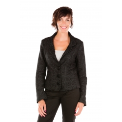 Veste de tailleur anthracite à motifs texturés noirs