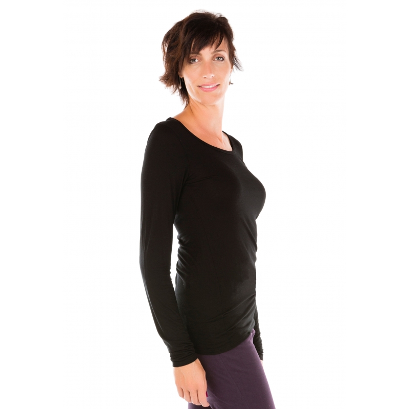 Long sleeve black tshirt tall woman clothing