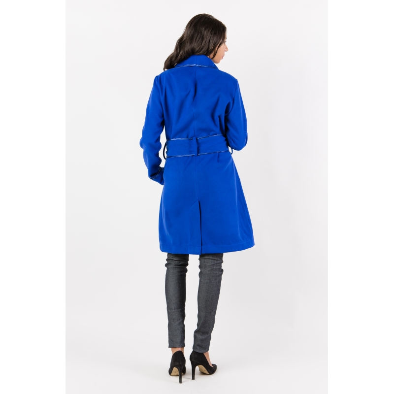 Manteau long sales bleu electrique
