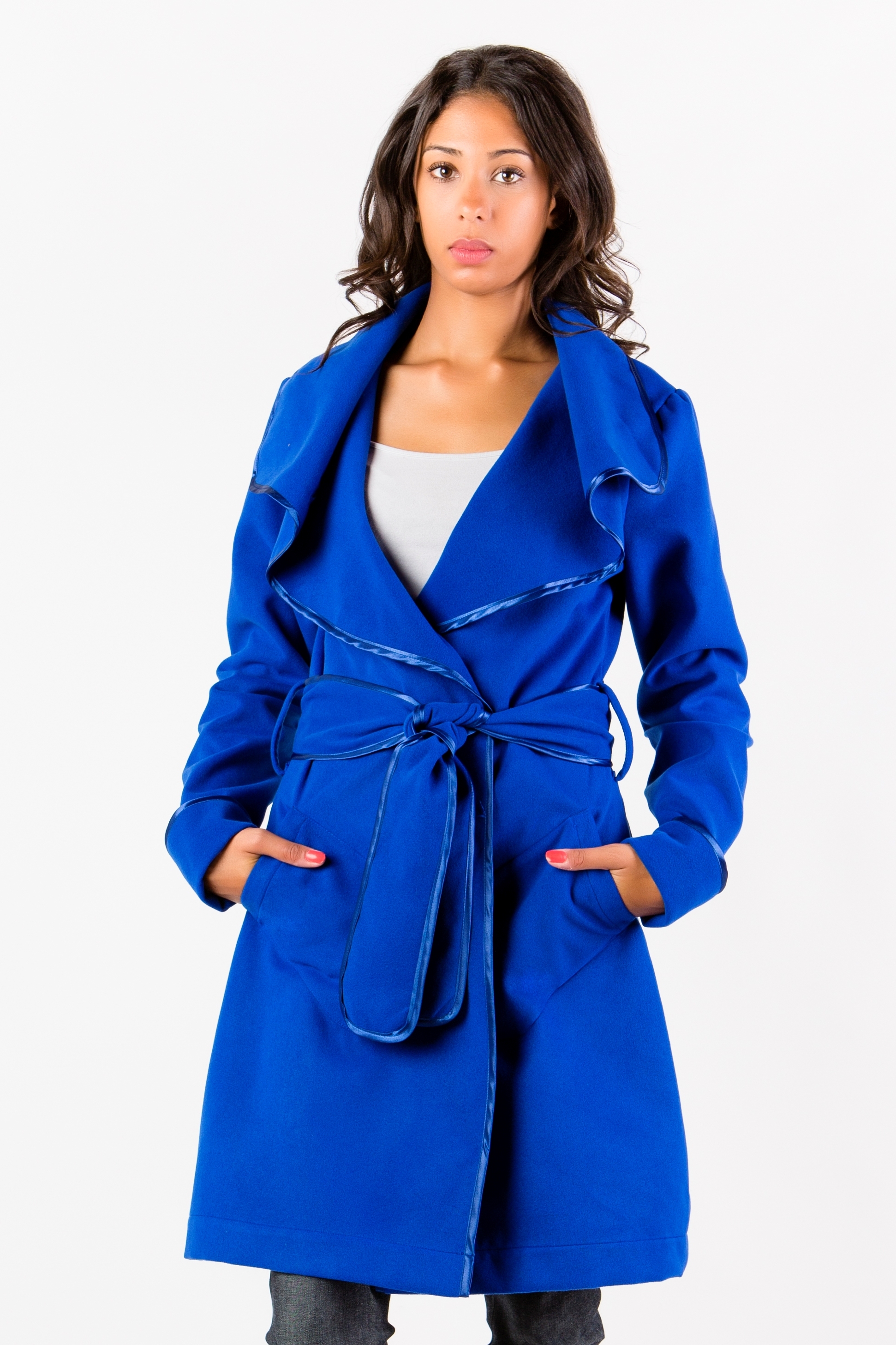 Manteau bleu royal vetement femme grande taille
