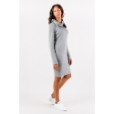 Pearl gray sweater dress with removable collar