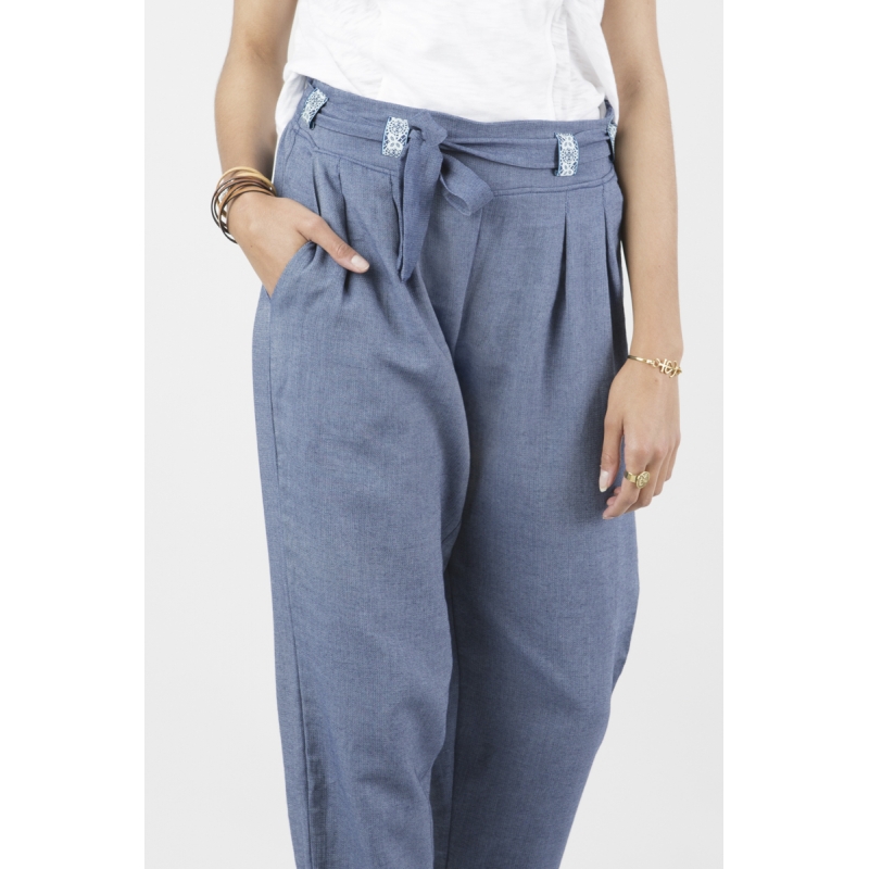 Pantalon cigarette sales fluide femme