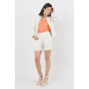 Short taille haute en tweed