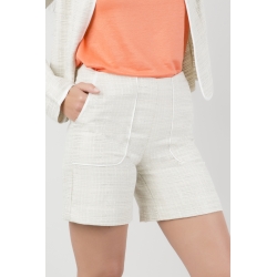 Short taille haute en tweed