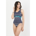 Maillot de bain rayé marine et blanc