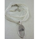 Necklace "Flamenzo" - 925 silver finish - organza cord