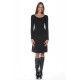 Black round neckline dress